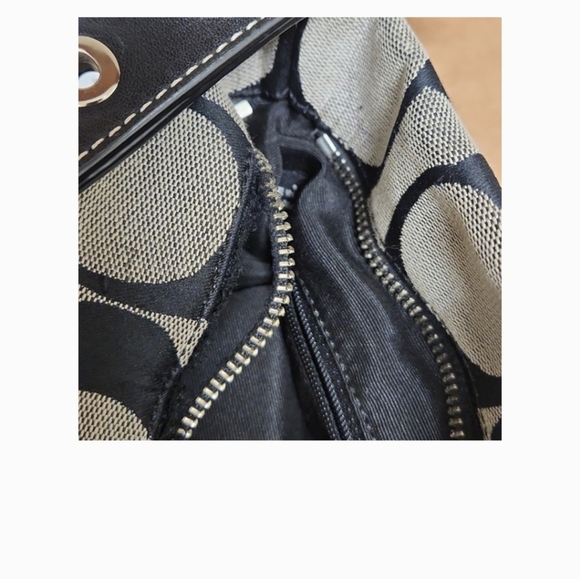 Vintage Coach Signature Shoulder Bag Black/Gray - Picture 12 of 12